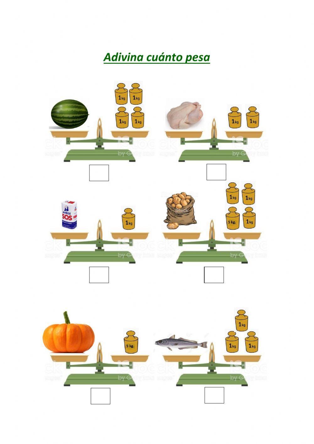 ADIVINA CUÁNTO PESA (kg)