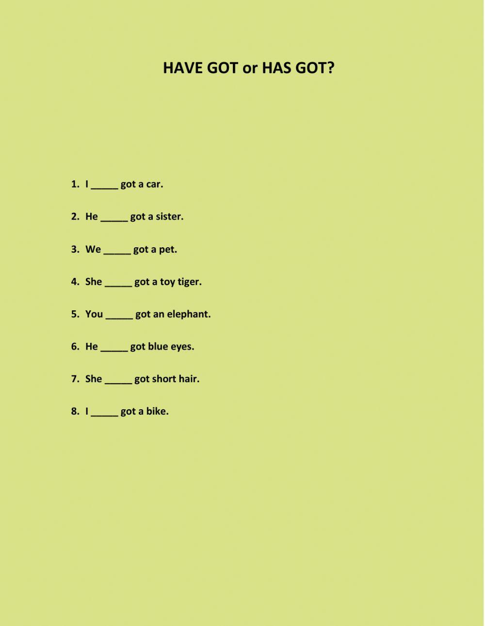 HAVE GOT or HAS GOT?