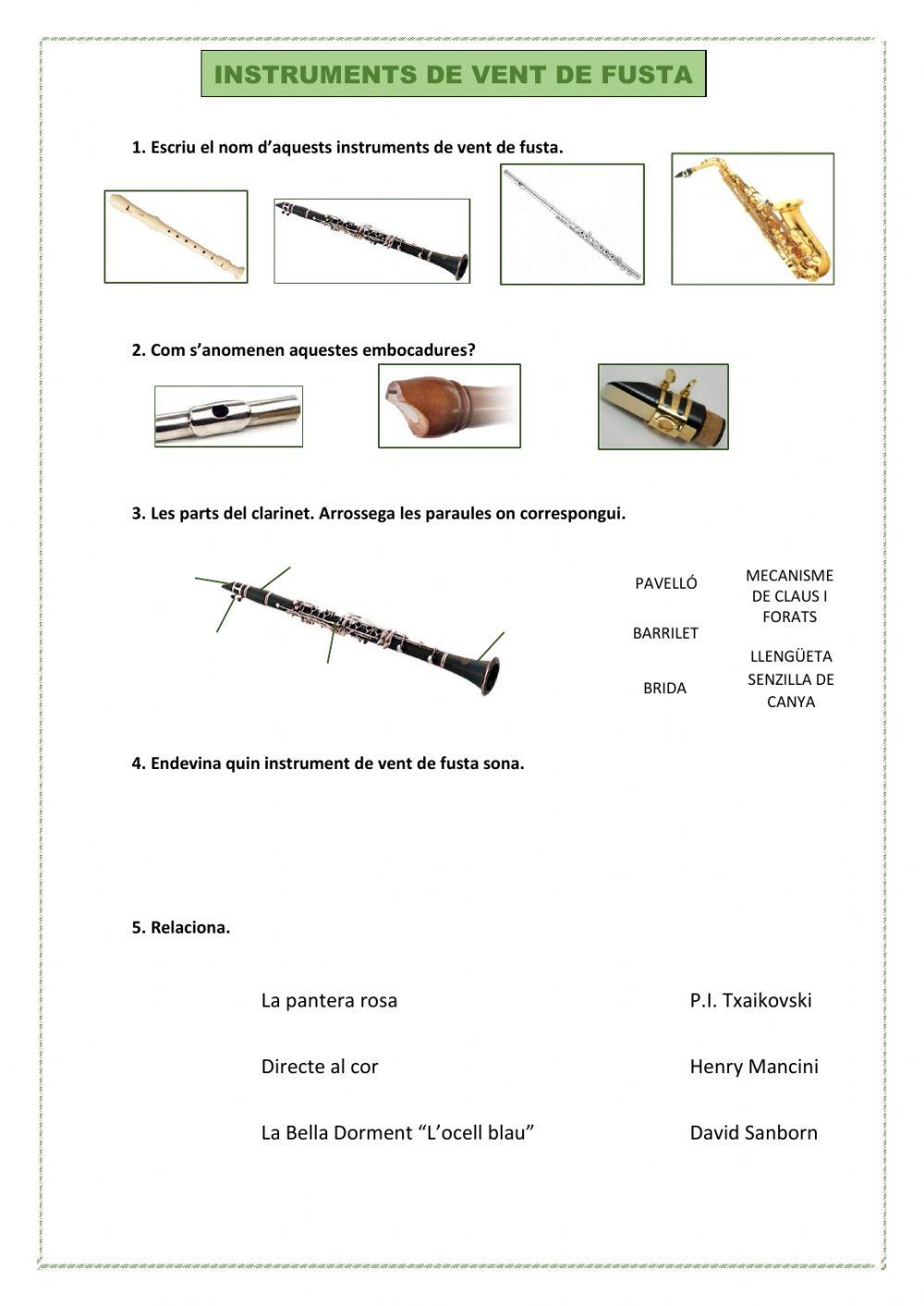 Els instruments de vent de fusta-El ritme de negra amb punt i corxera