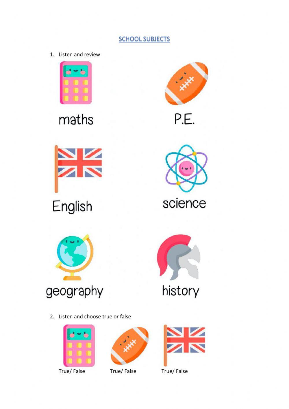 School subjects School subjects