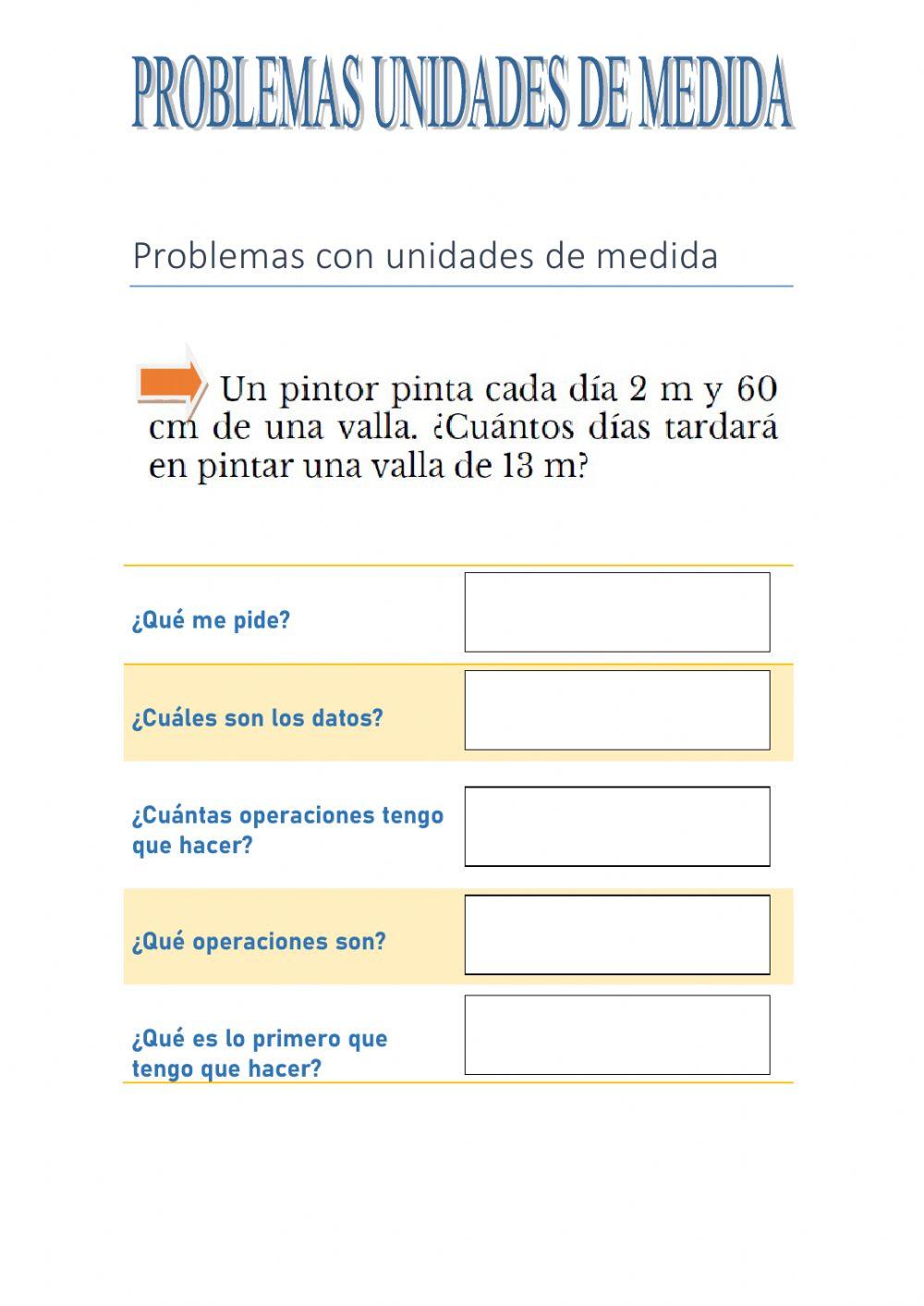 Problemas unidades medida