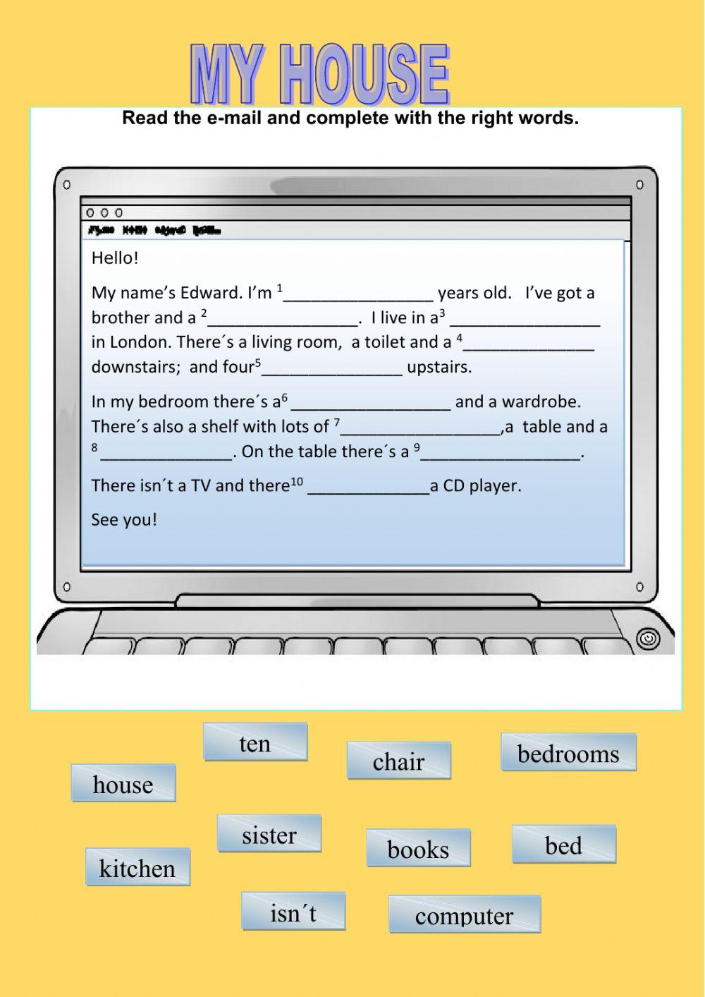 AN E-MAIL about my house