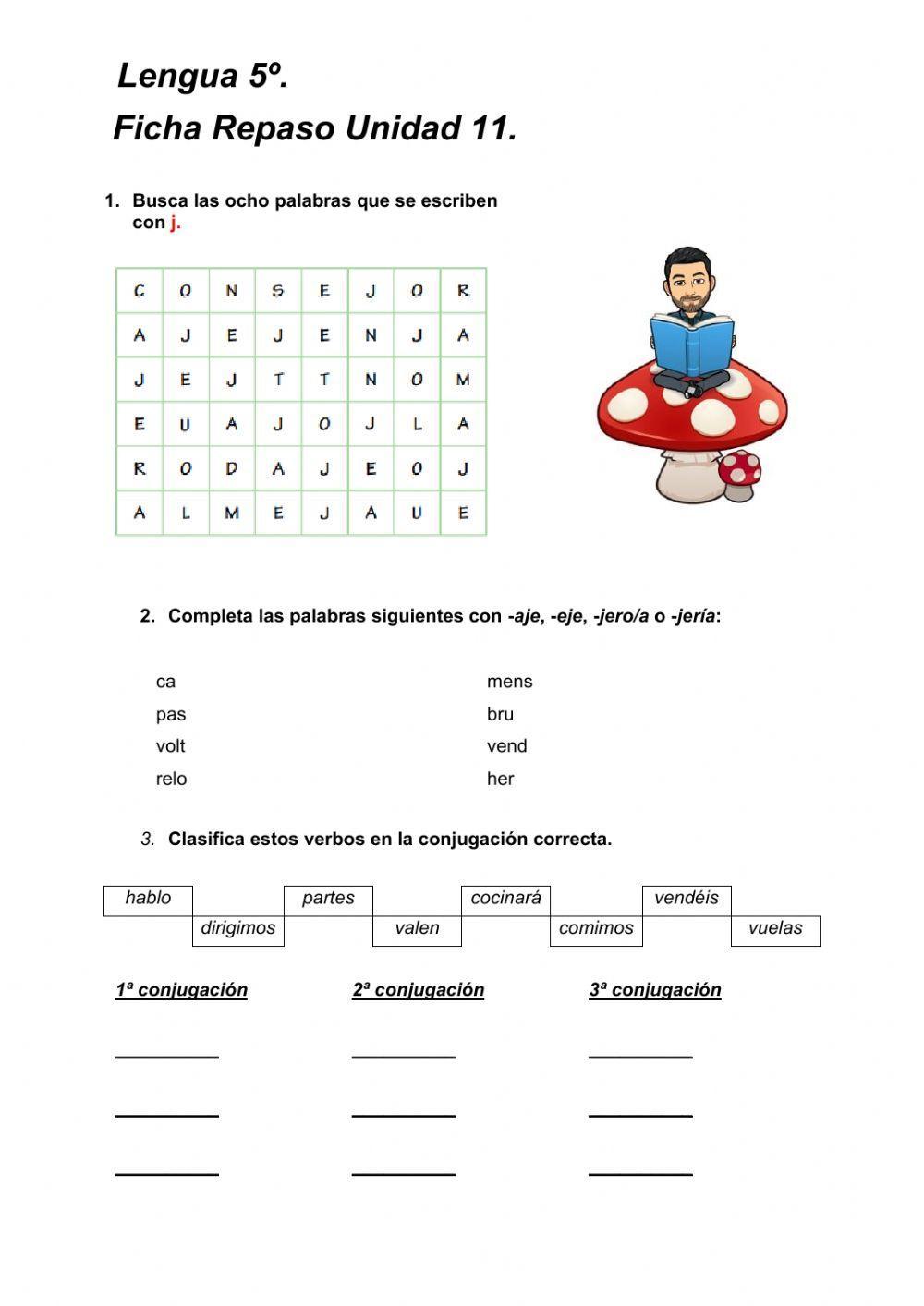 Lengua 5º. Repaso Unidad 11.