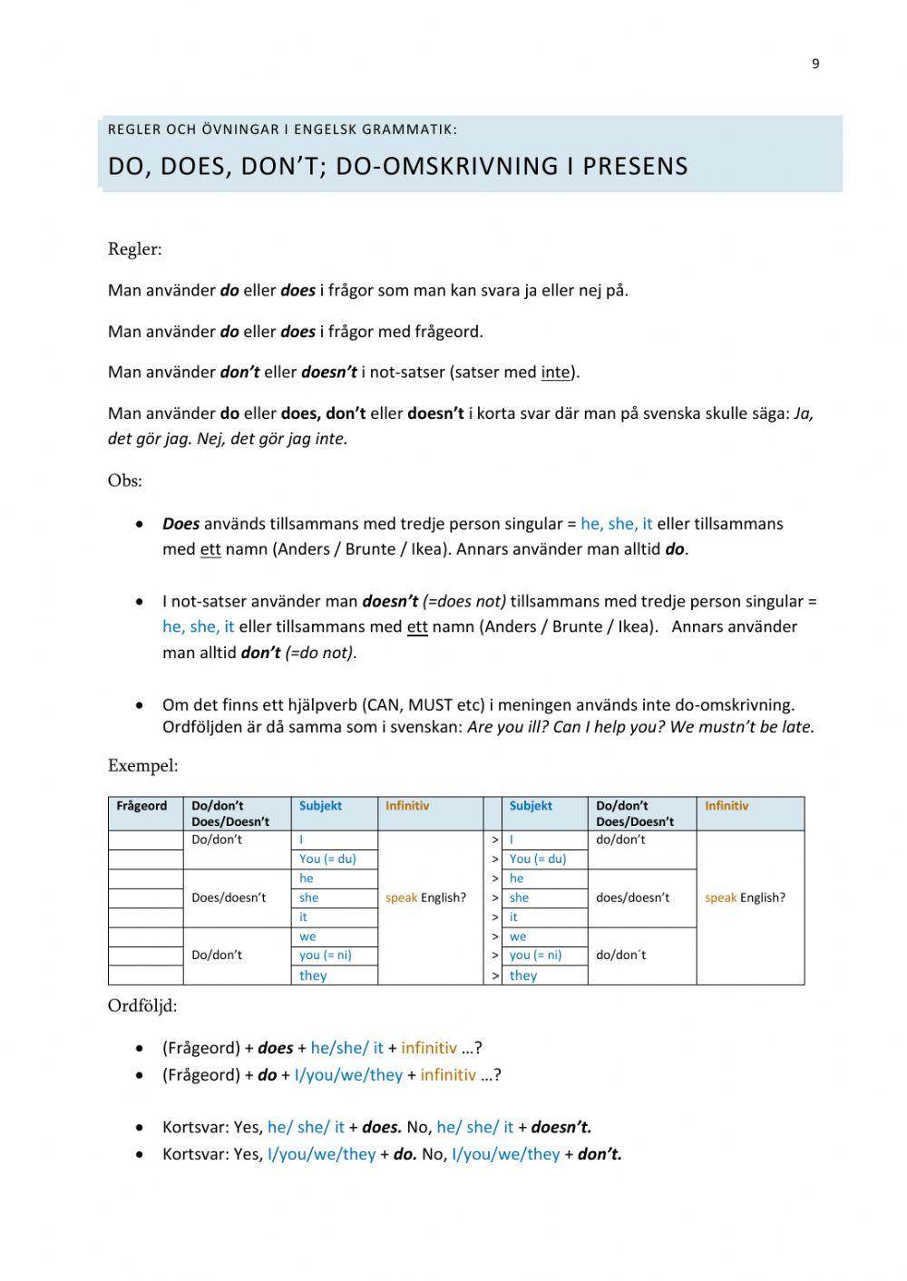 Do-omskrivning i presens