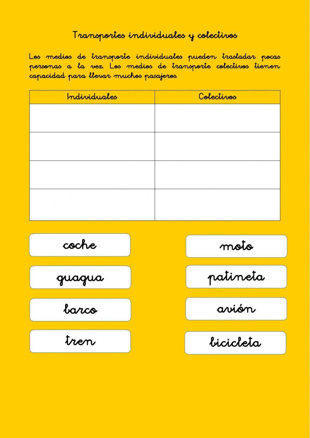 Transportes individuales y colectivos