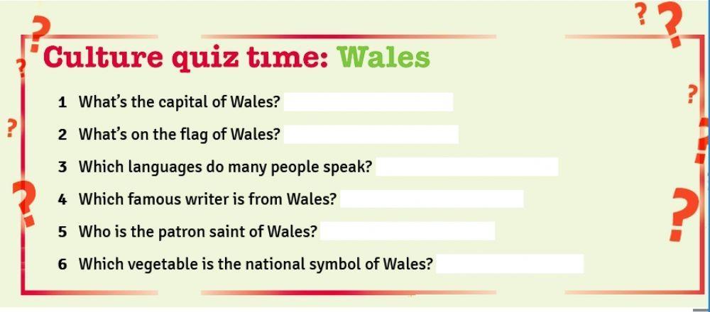 Culture quiz about Wales