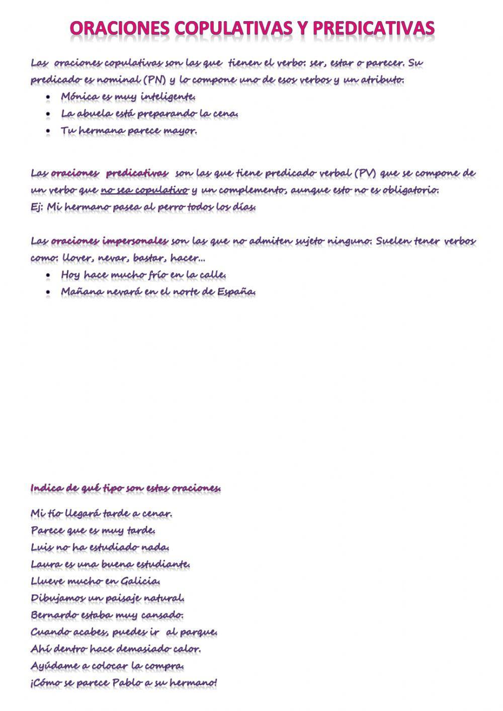 Predicado  nominal y predicado verbal