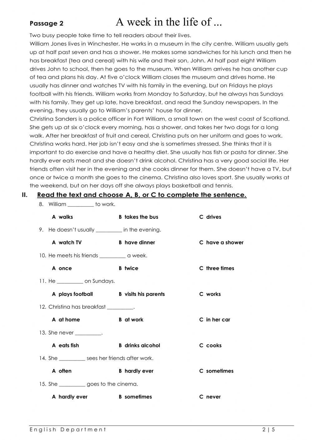 Grade4 English File Reading Test