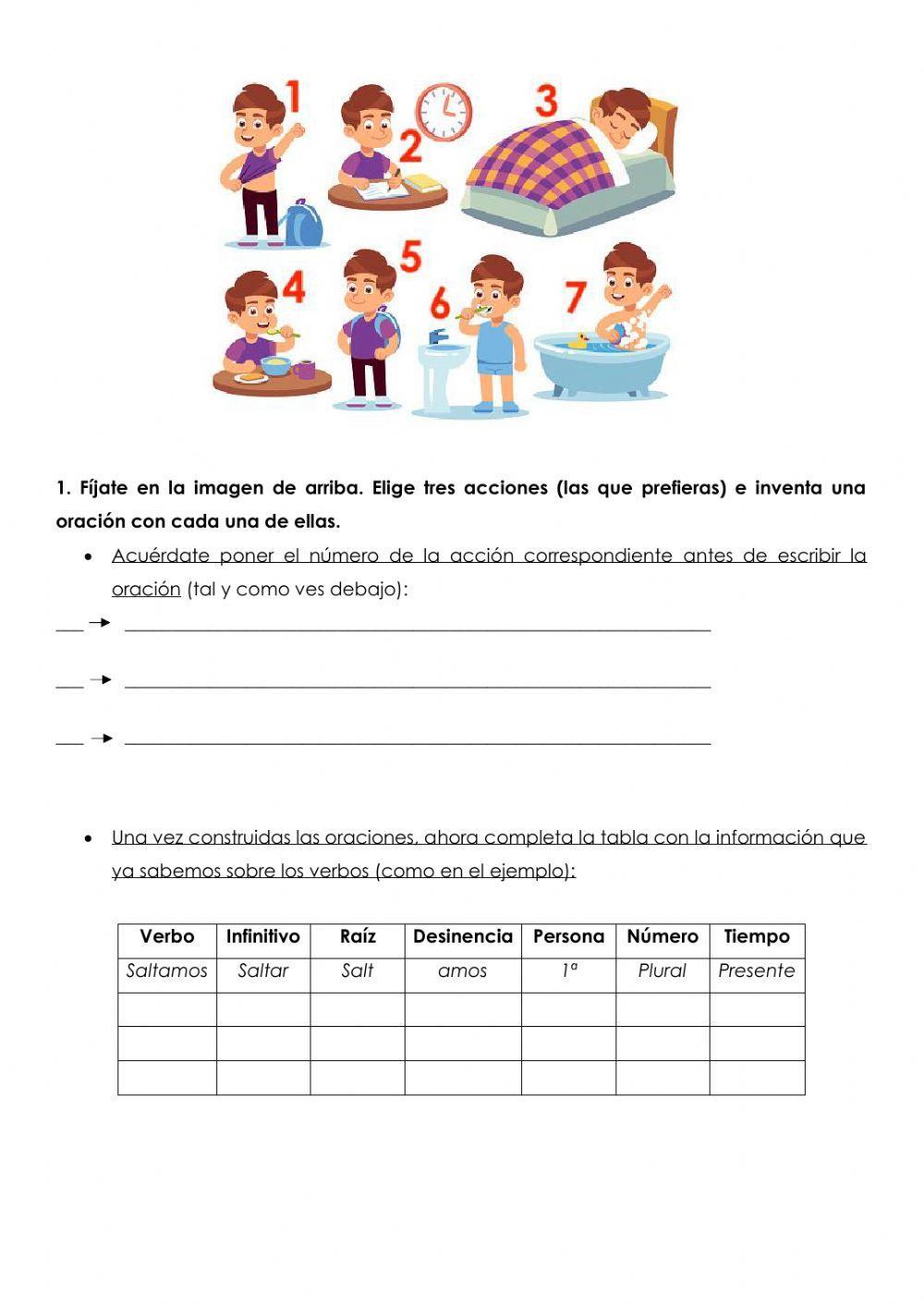 El verbo: persona, número y tiempo