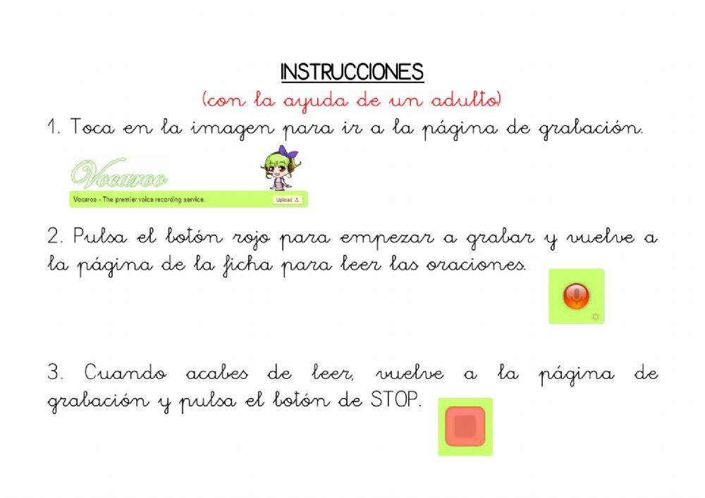 Leer y grabar oraciones 1.