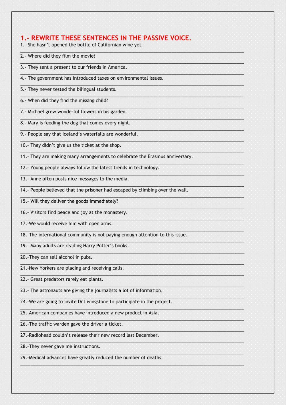 Passive voice. All forms. EBAU-Selectivity exercises Passive voice. All forms. EBAU-Selectivity exercises