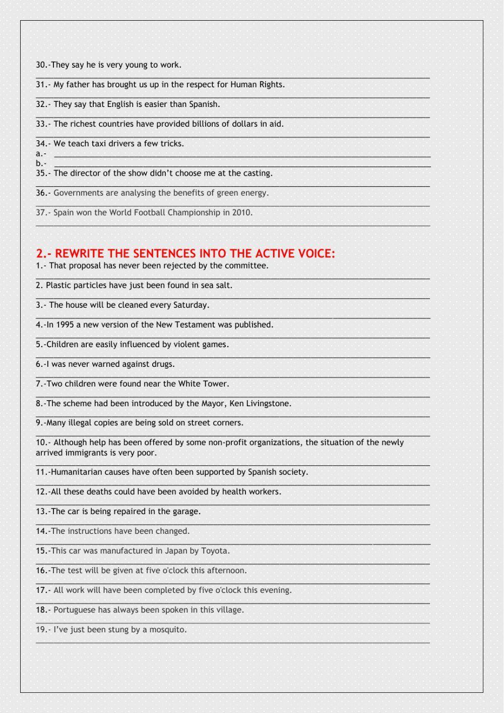 Passive voice. All forms. EBAU-Selectivity exercises