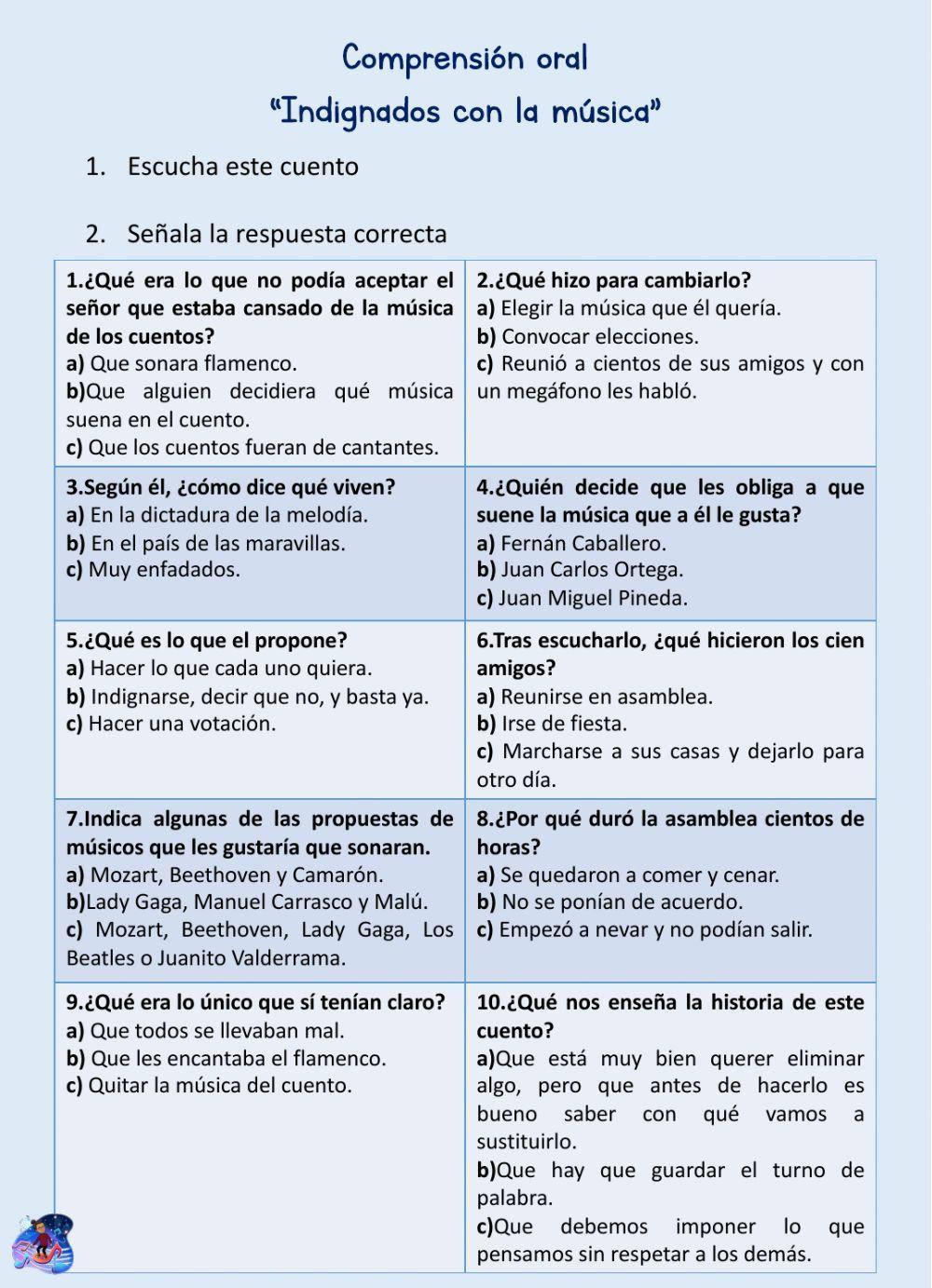 Comprensión oral Comprensión oral