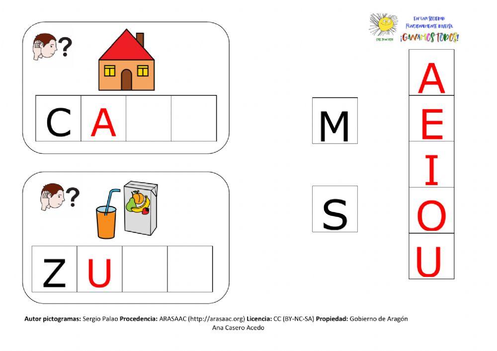 Completar formando la sílaba 1