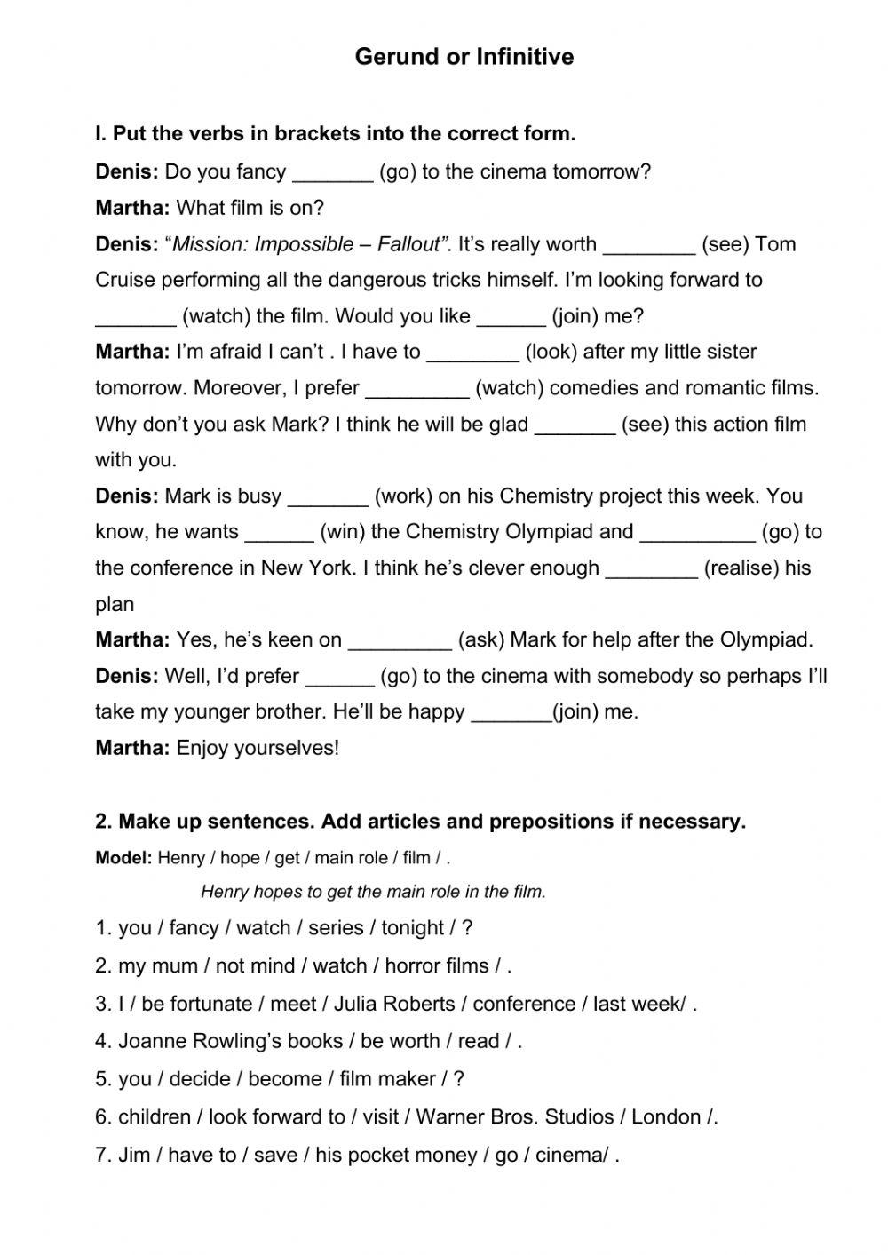 Grade 8 Unit 9 Gerund or Infinitive