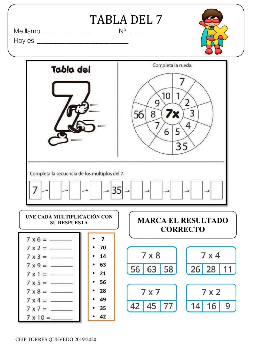 Tabla del 7