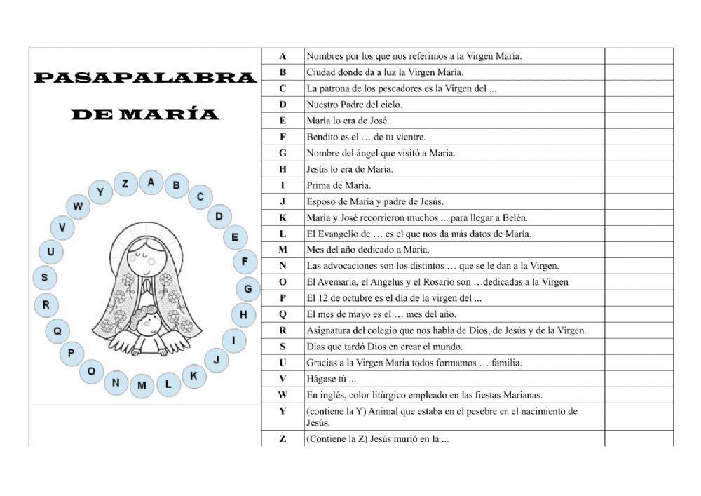 Pasapalabra Virgen María