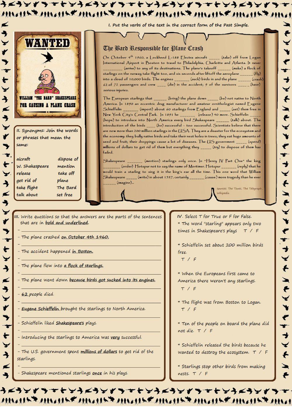 Shakespeare and the Plane Crash