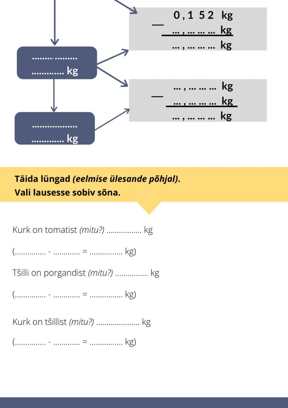 Kümnendmurdude lahutamine