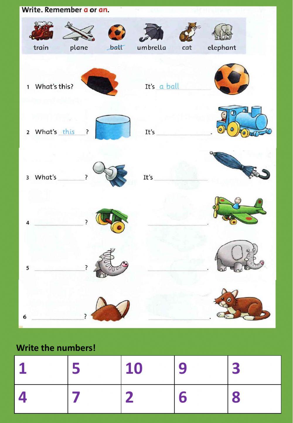 What's this? A- an Numbers