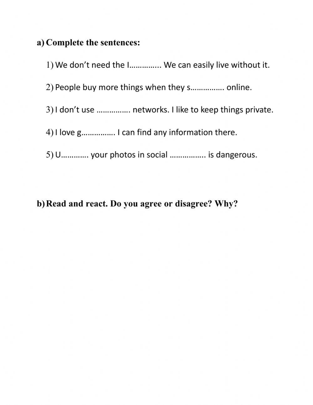 Internet read and react