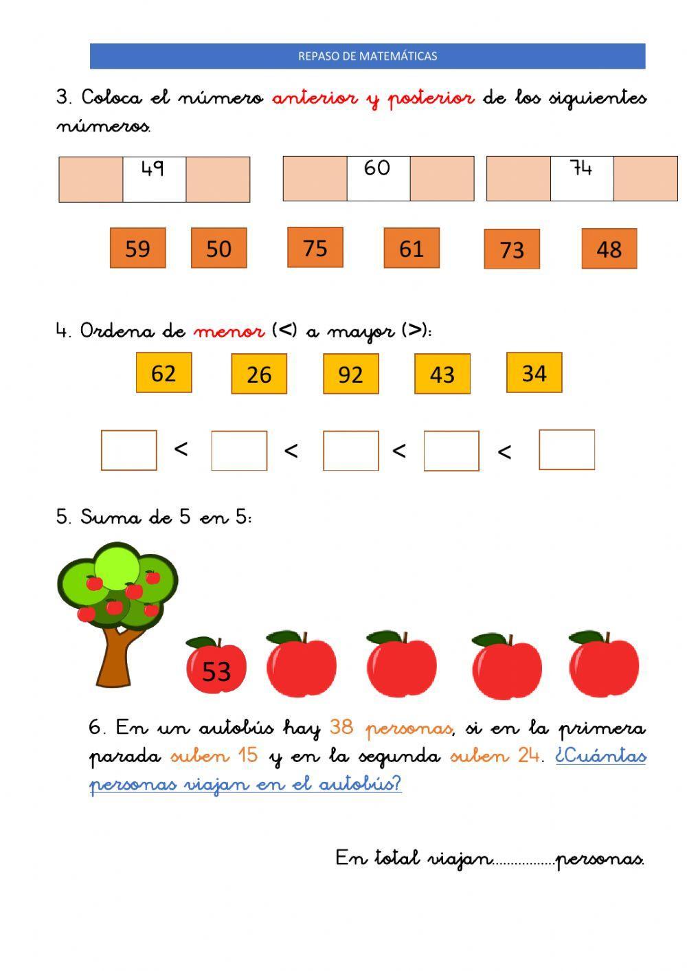 21 mayo repaso de mates 1º