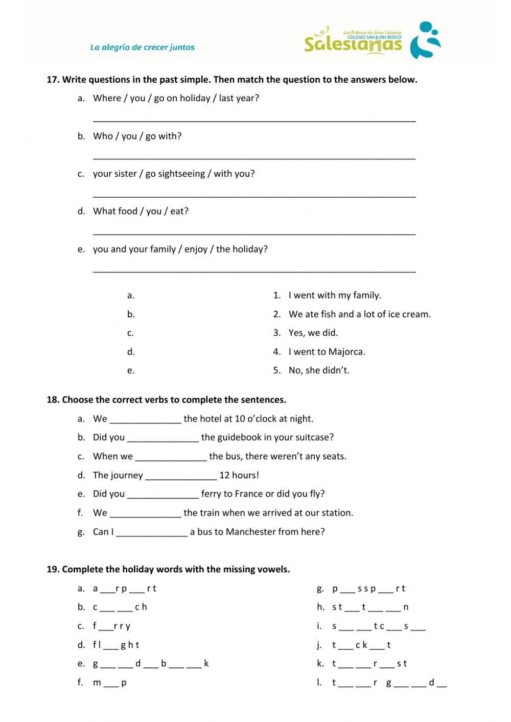Past simple - irregular verbs