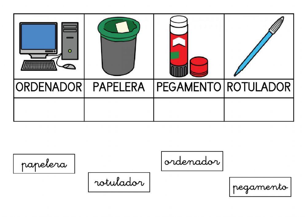 Asocia cada palabra minúscula con su mayúscula.