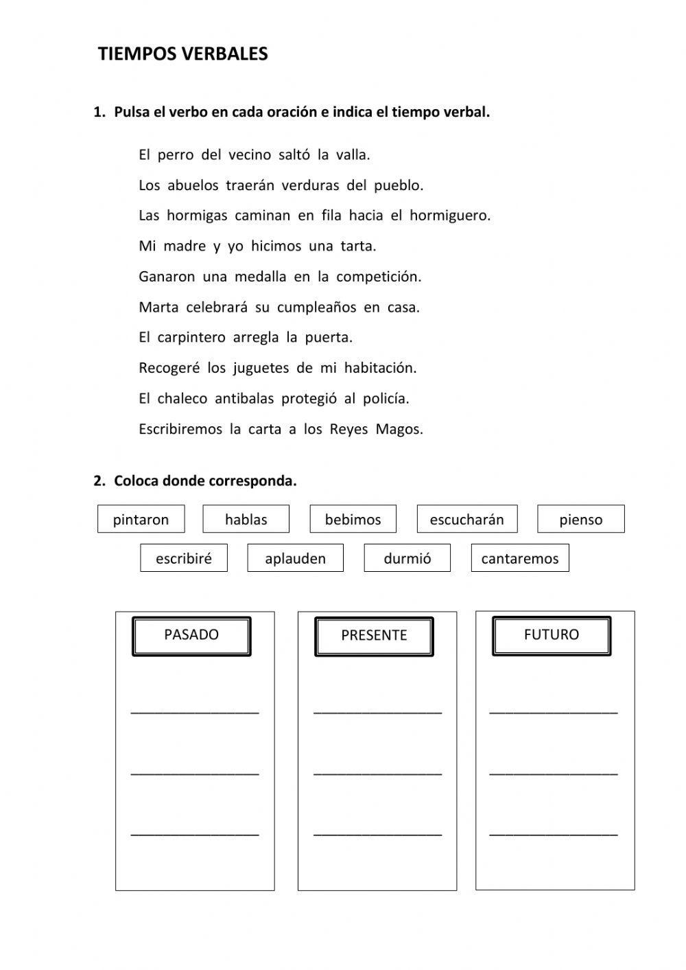 Tiempos verbales Tiempos verbales