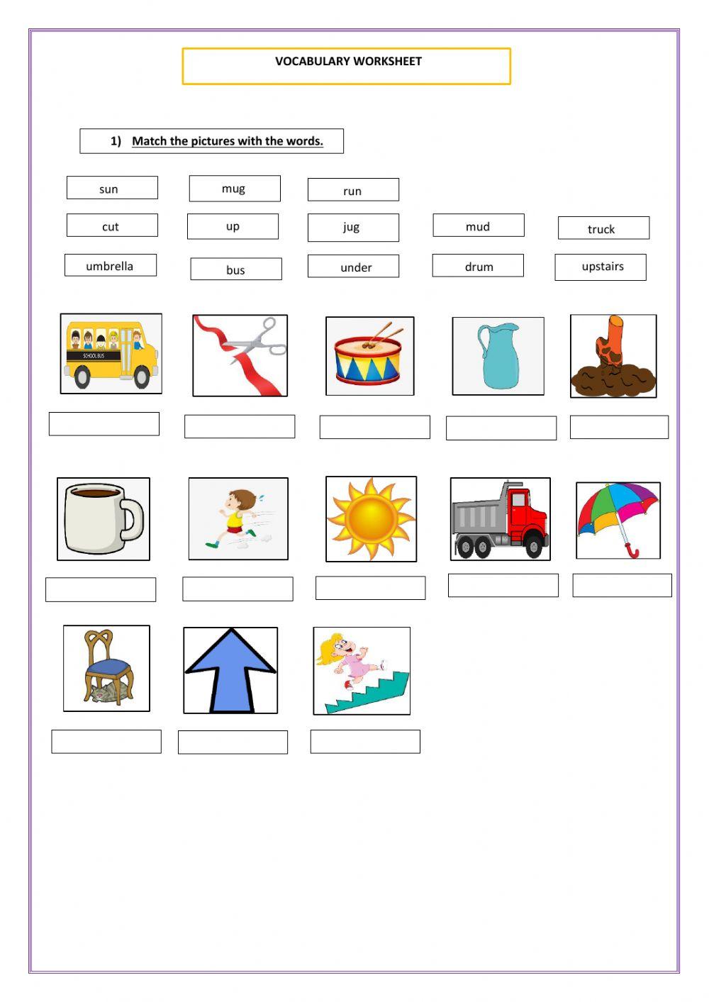 Vocabulary worksheet