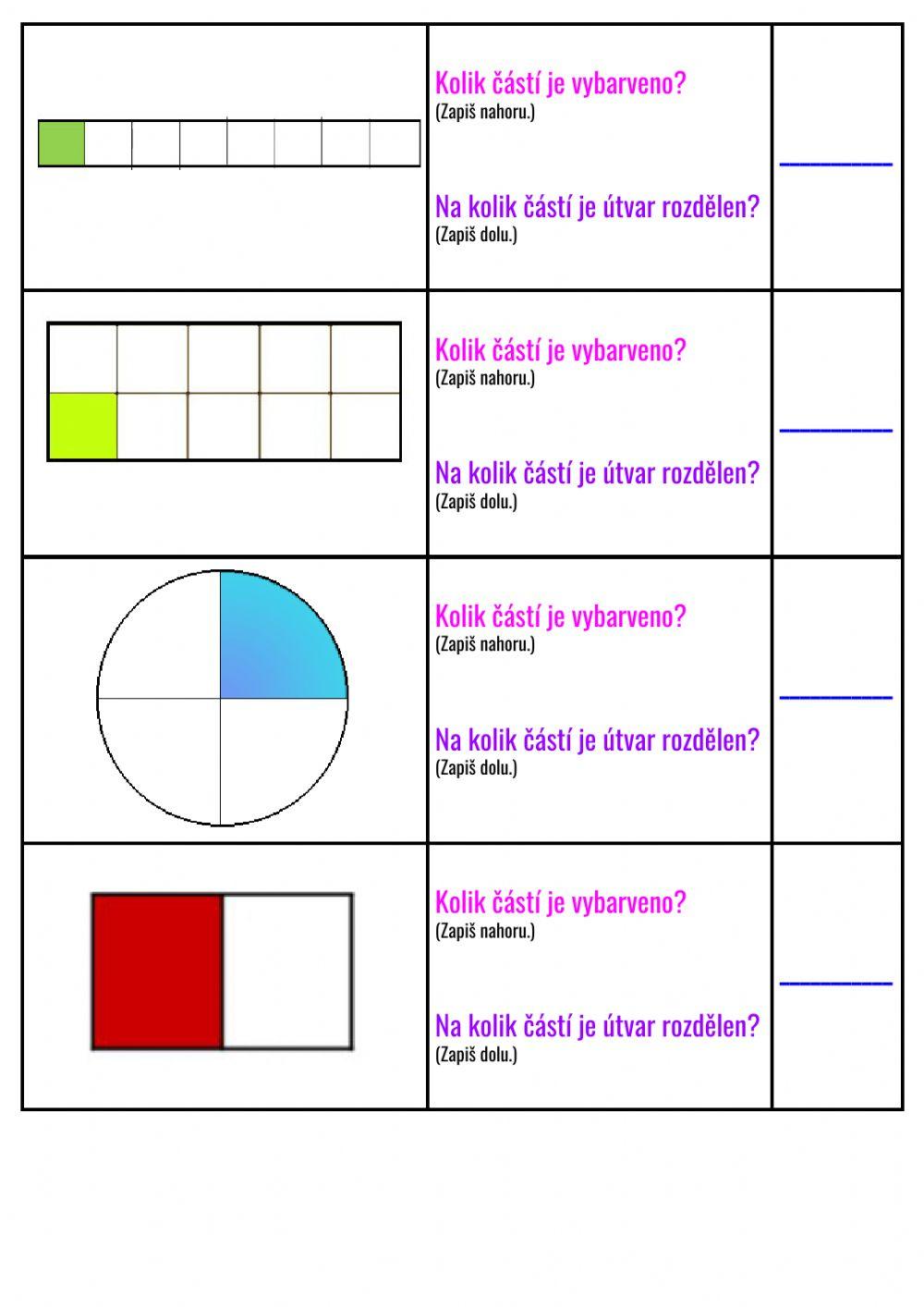 Zlomky - 4 třída - Jak zapisujeme?