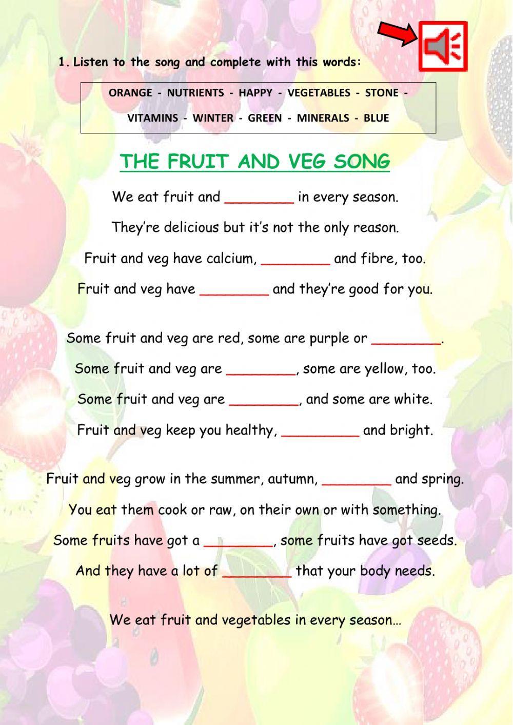 The fruit and veg song