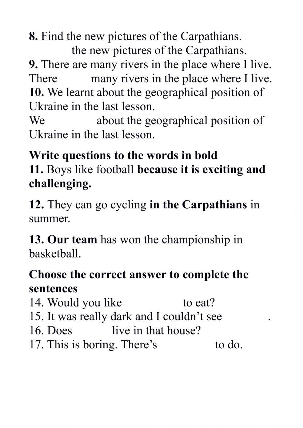 Alla Nesvit 8 Unit 5 grammar test