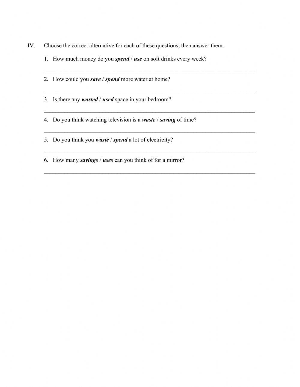 Verbs-nouns of using