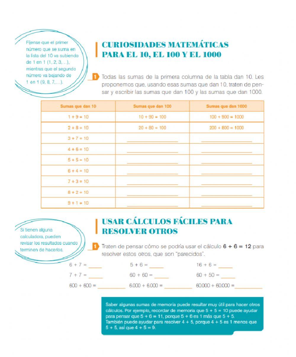 Cálculos que ayudan a resolver otros cálculos