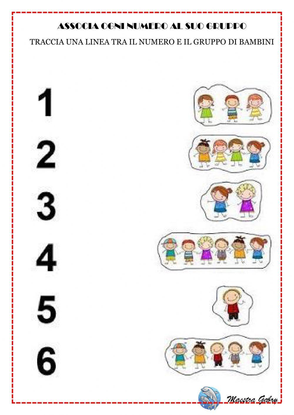 Associa numeri a gruppi