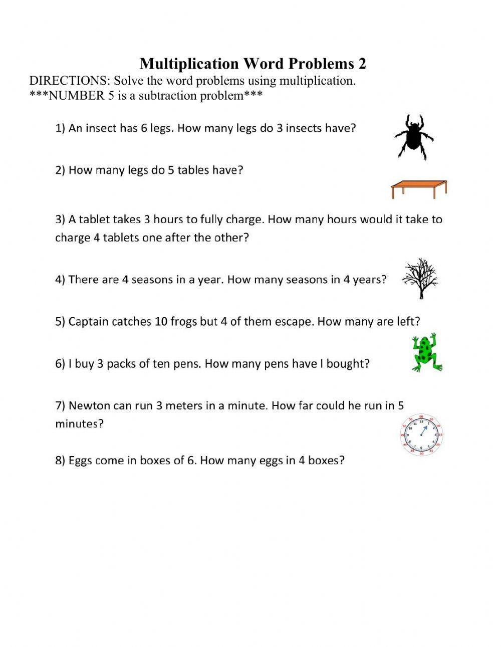 MA2-Monday (Multiplication Word Problems 2) MA2-Monday (Multiplication Word Problems 2)