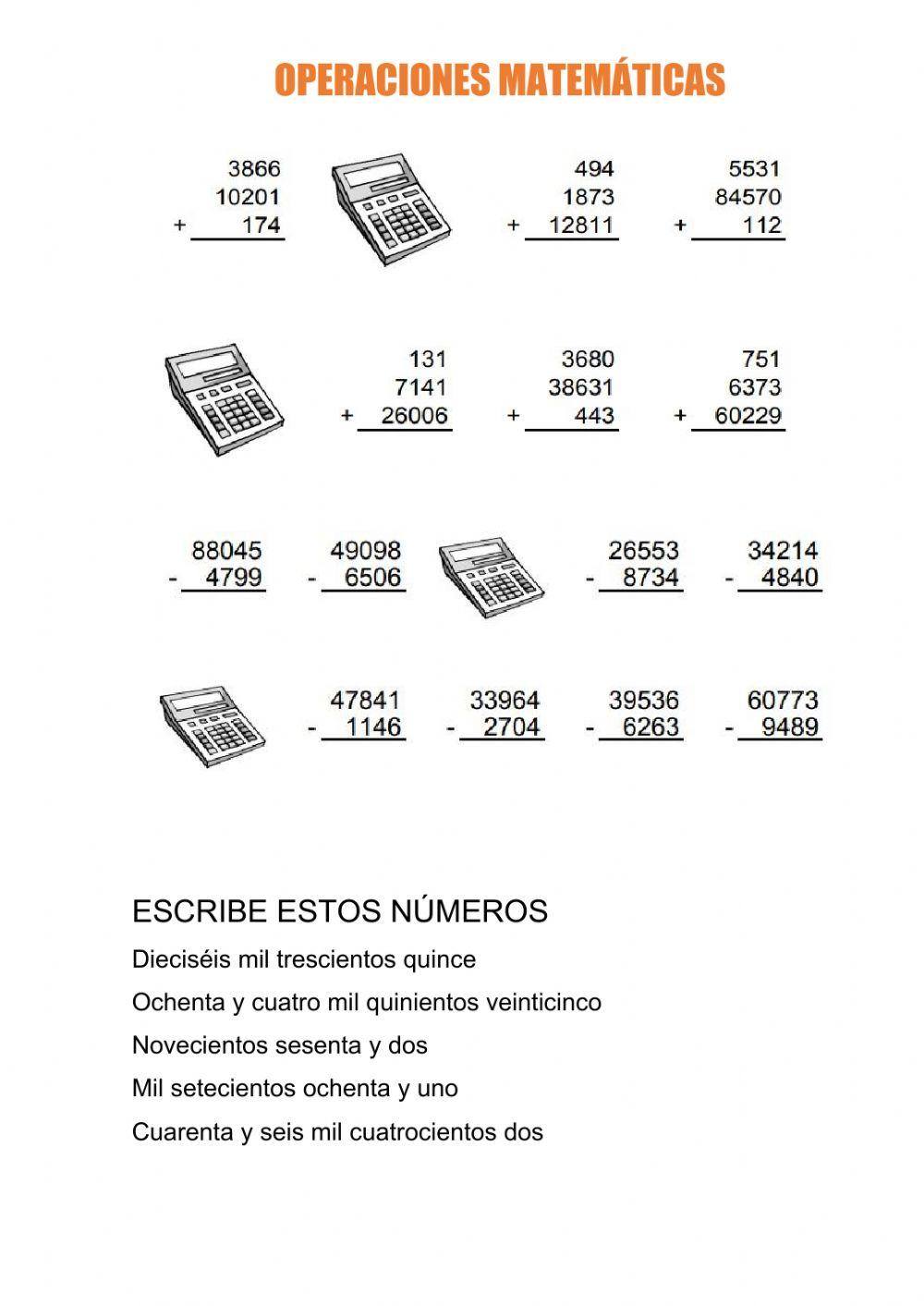 Operaciones matematicas