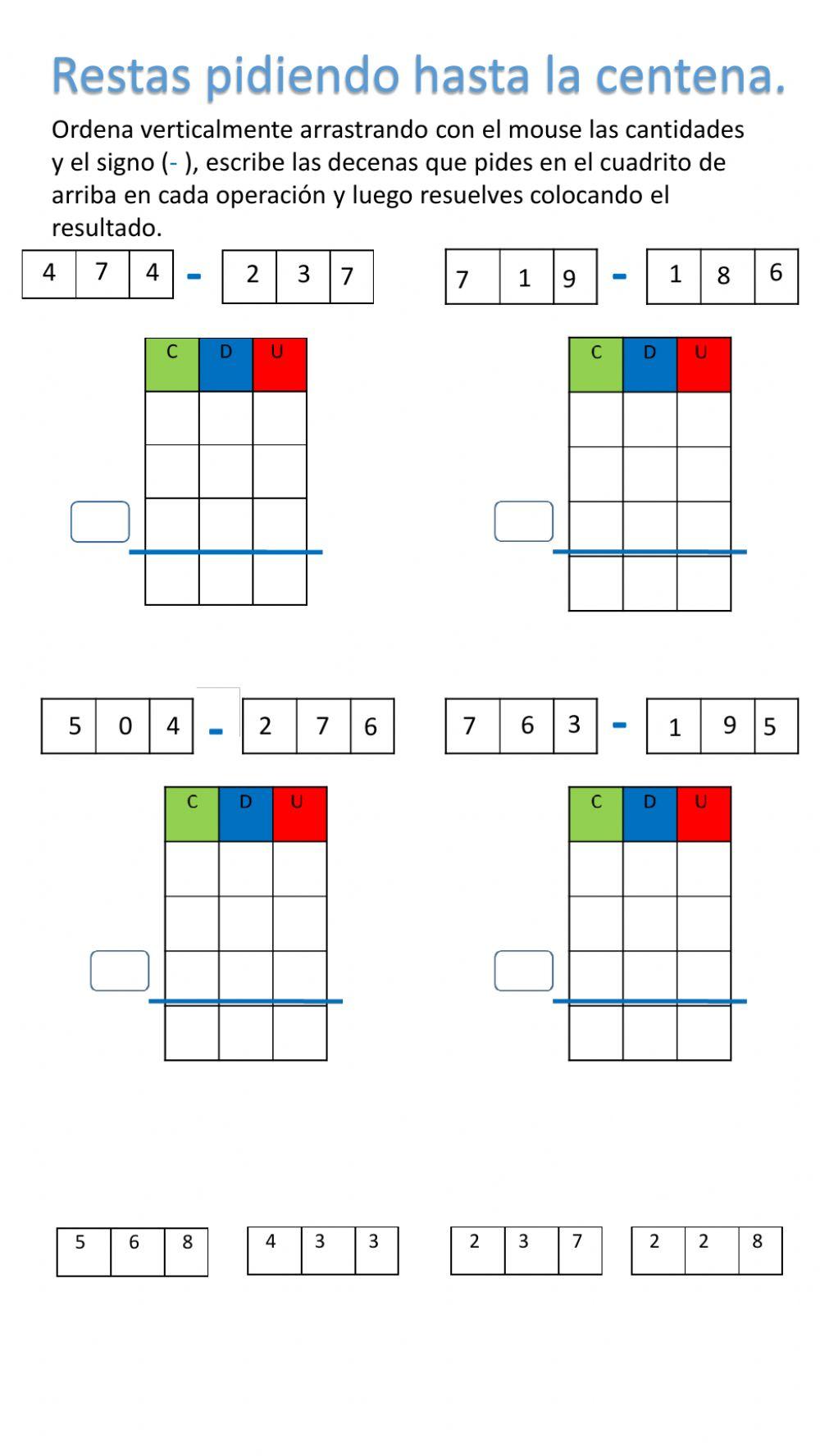 Restas pidiendo hasta la centena.