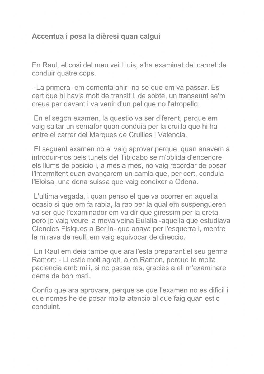 L'accetuació i la dièresi