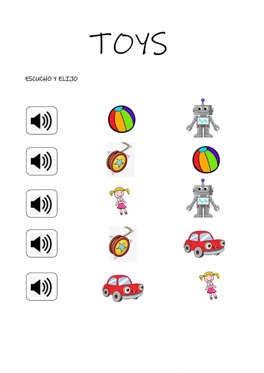 TOYS (robot, doll, ball, car, yo-yo)