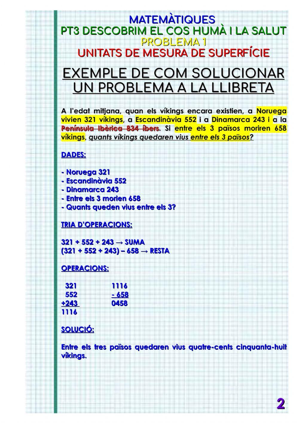 Problemes unitats de superfície