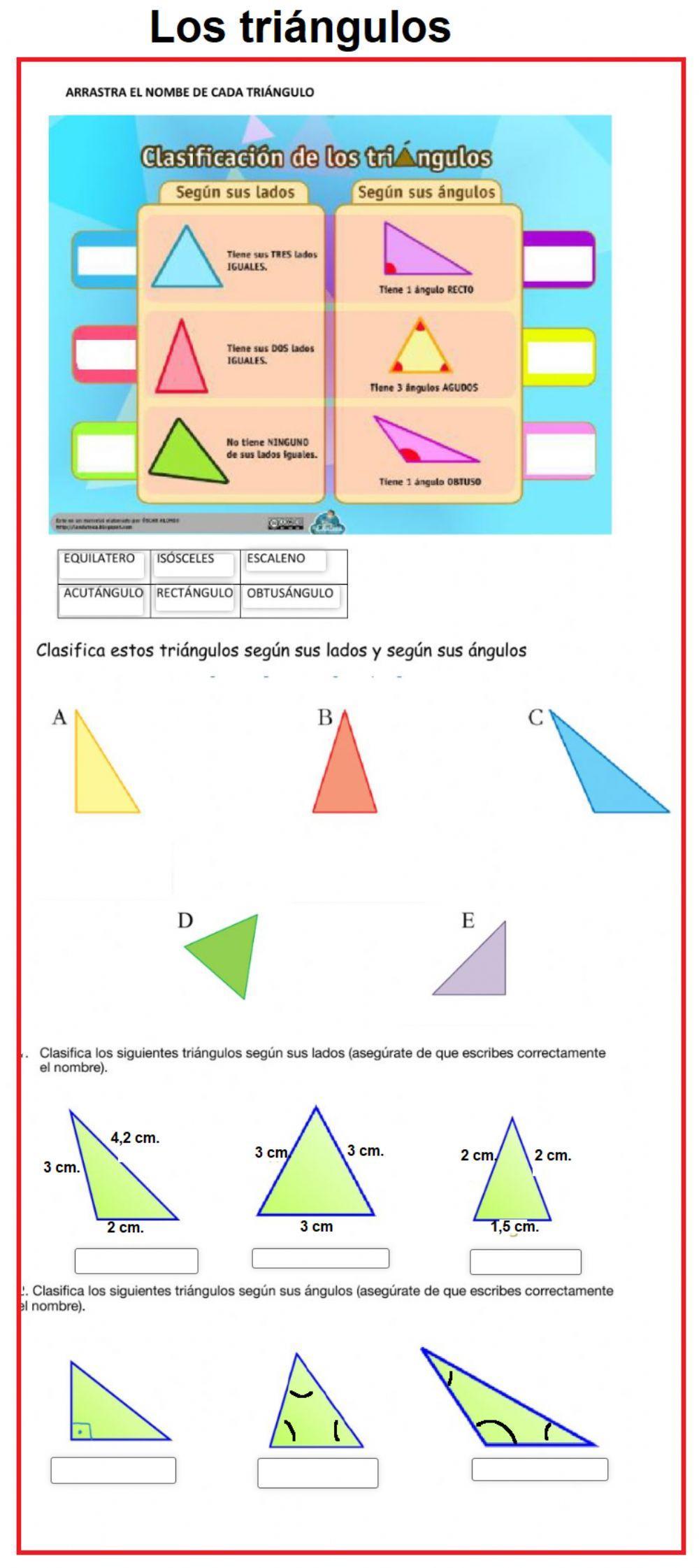 Clasificar triángulos