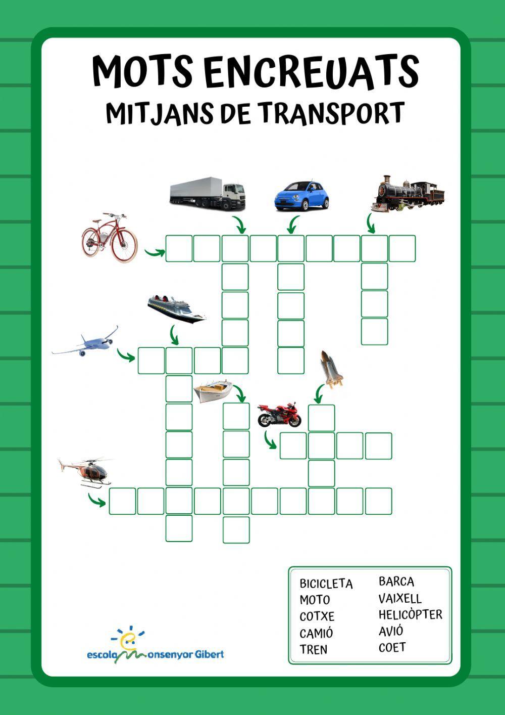 Mots encreuats - mitjans de transport