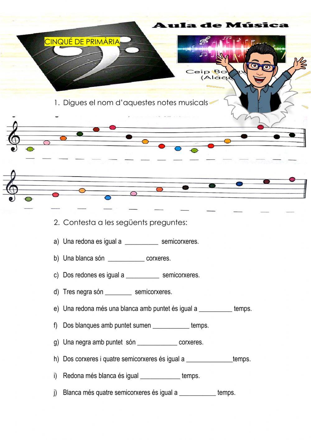 Notes musicals. Cinqué