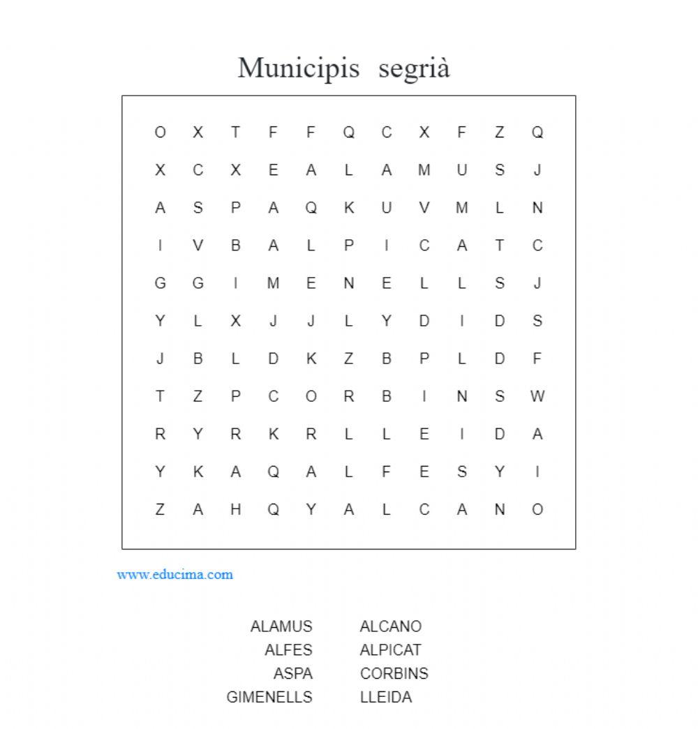 Municipis del segrià