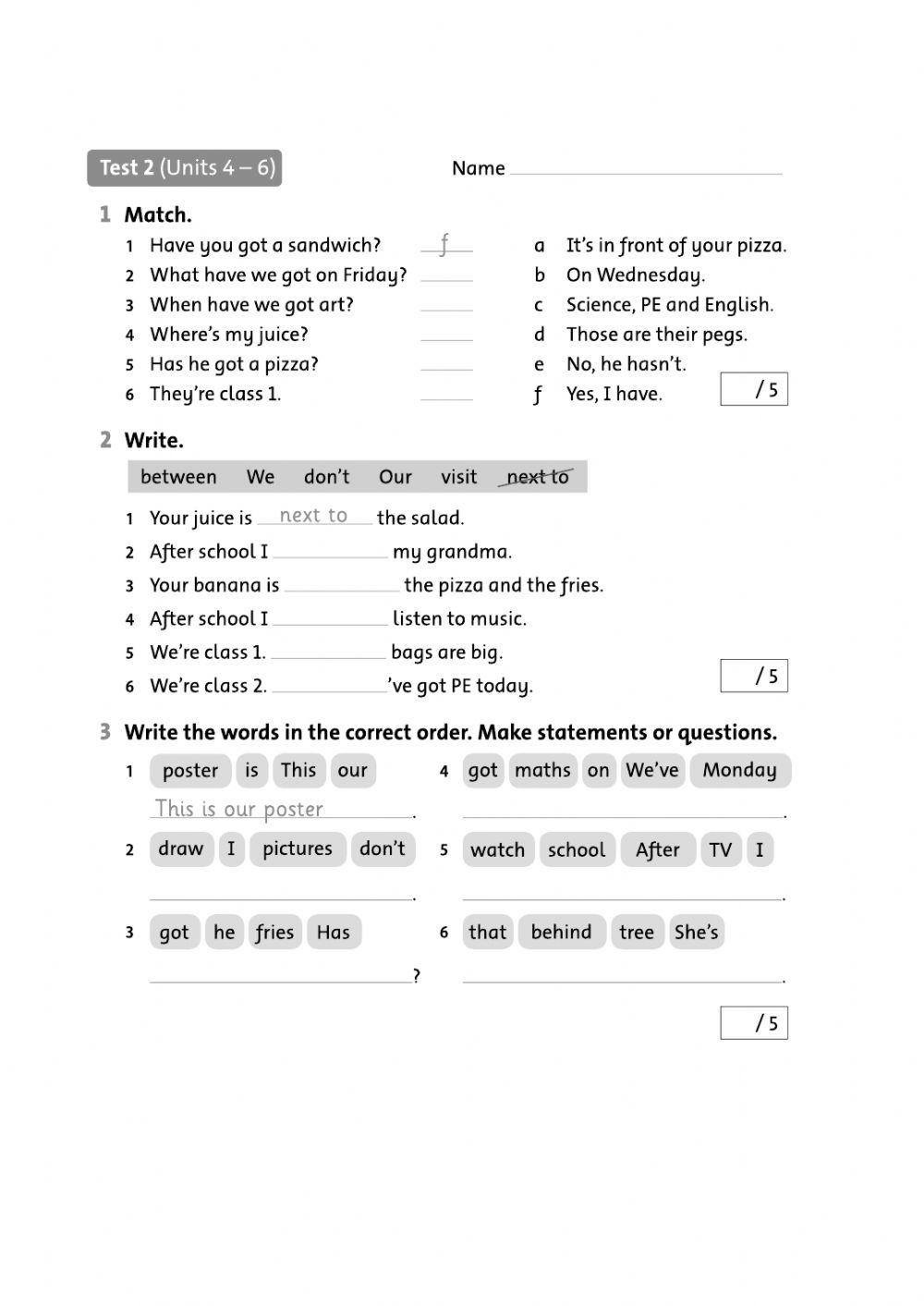 Family and friends 2 test 2,3