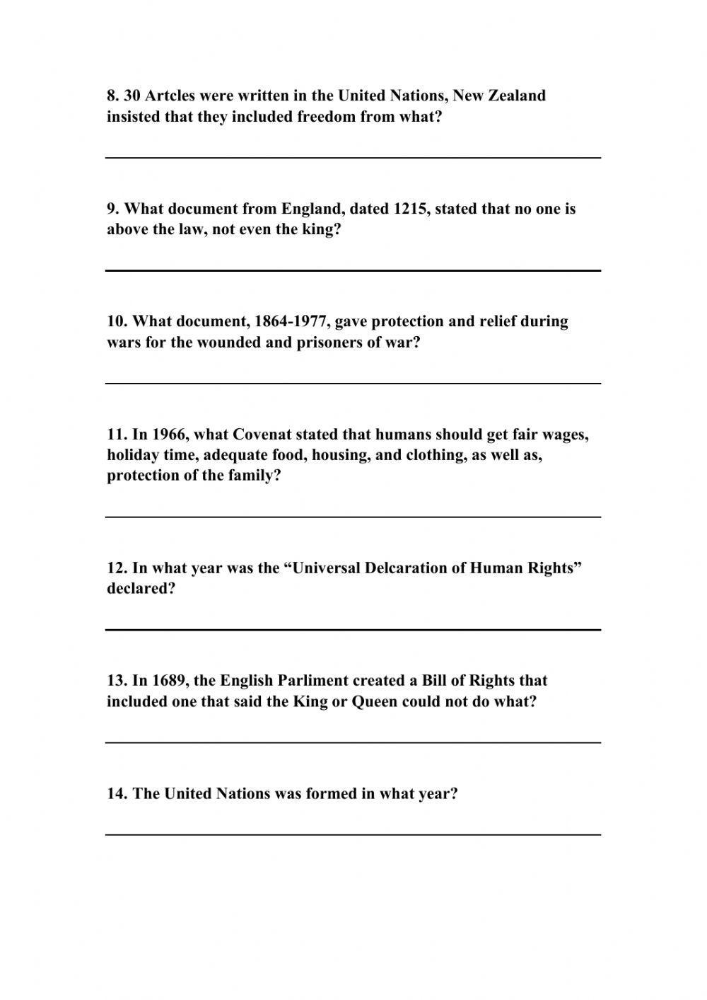 History of International Human Rights Test