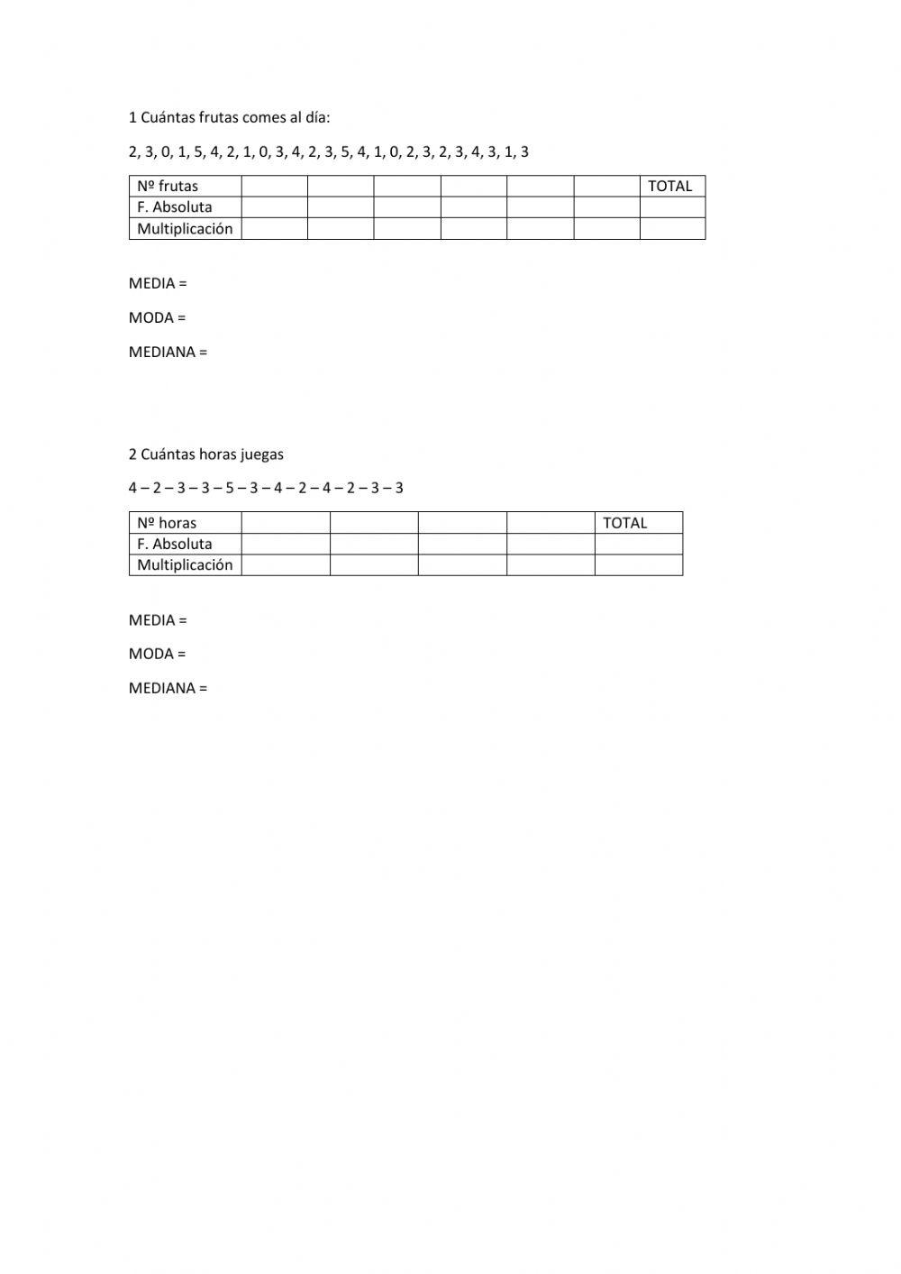 Media, moda y mediana