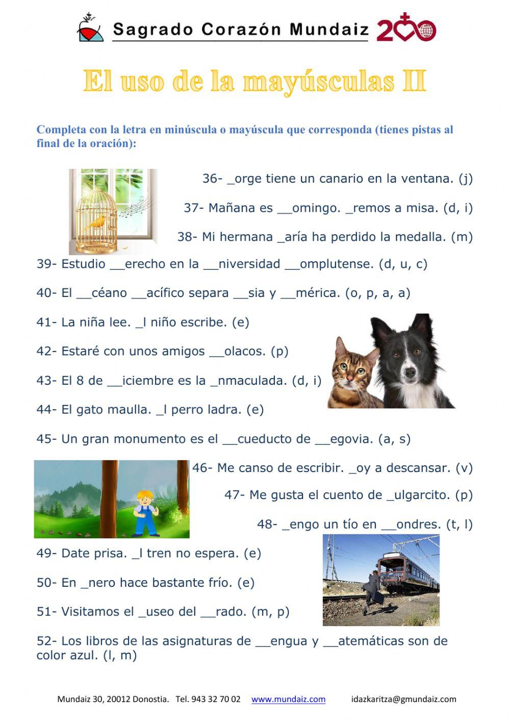 Uso de las mayúsculas II